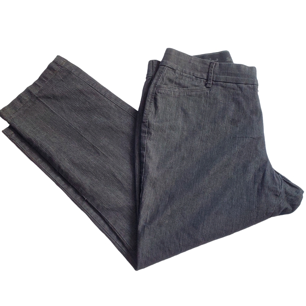CJ Banks Signature Comfort Pants Jean Black Stretch 14W PETITE
